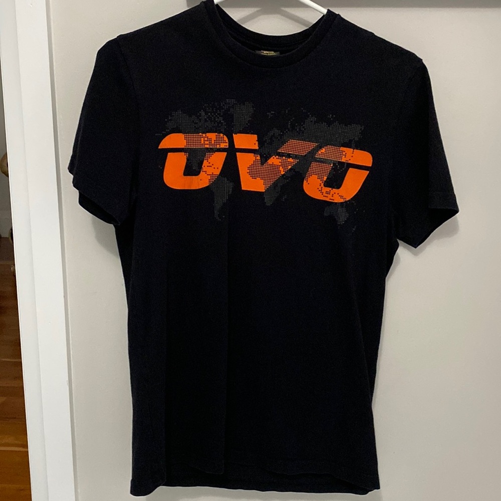 Ovo mens black with orange xs tee shirt